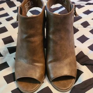 Brash chunky open heel booties